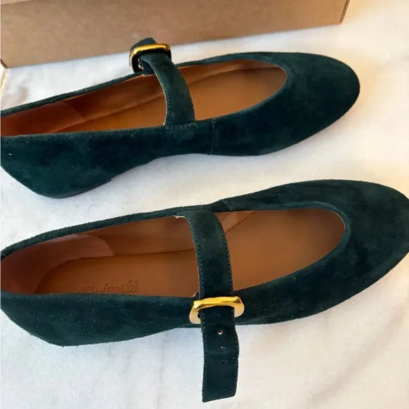 Madewell Remy Mary Jane Flat in midnight forest size 8 - Picture 2 of 5